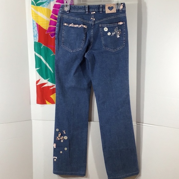 Escada vintage buttons and bows jeans 34/4 - Picture 10 of 12